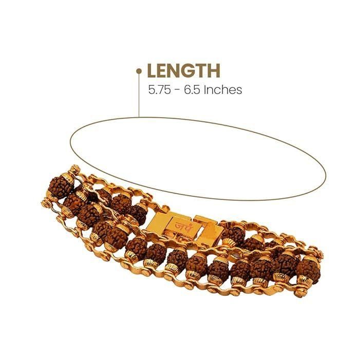 "Gold Plated Paanch Mukhi Rudraksha Bracelet"