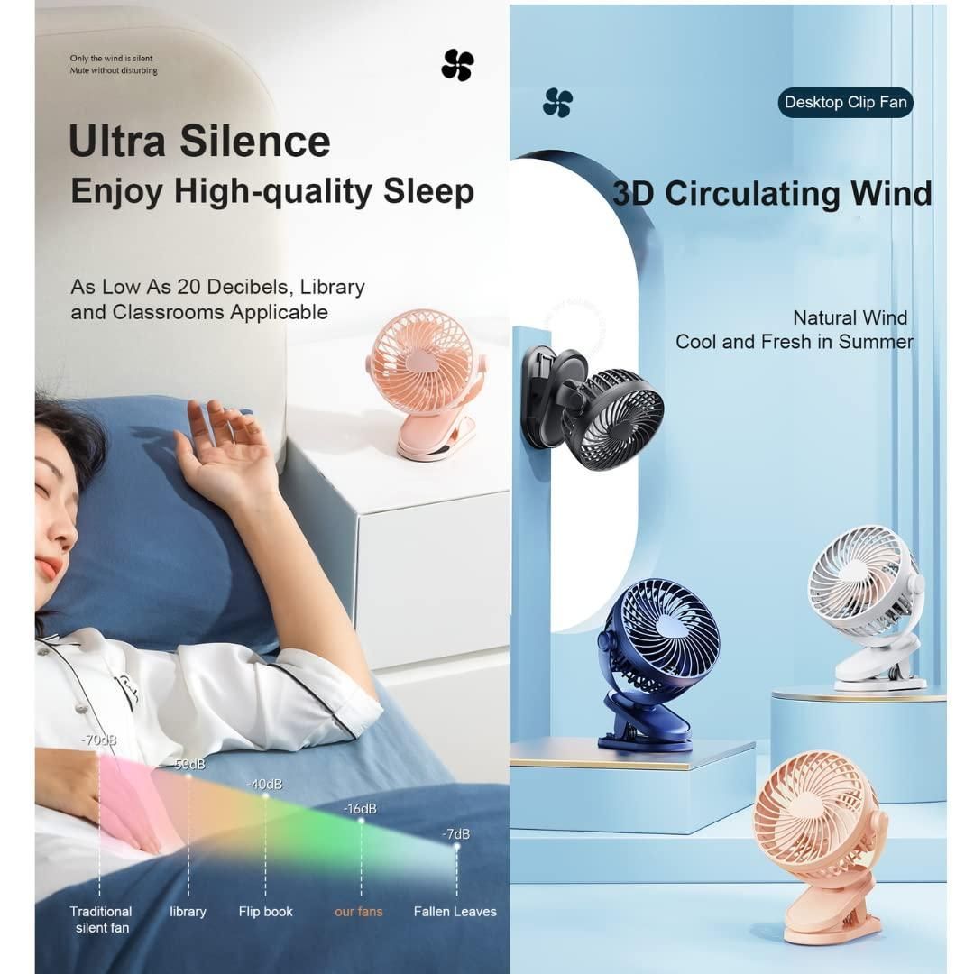 Portable Super Airflow | Silent USB Rechargeable Desktop Fan