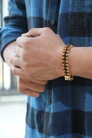 "Gold Plated Paanch Mukhi Rudraksha Bracelet"