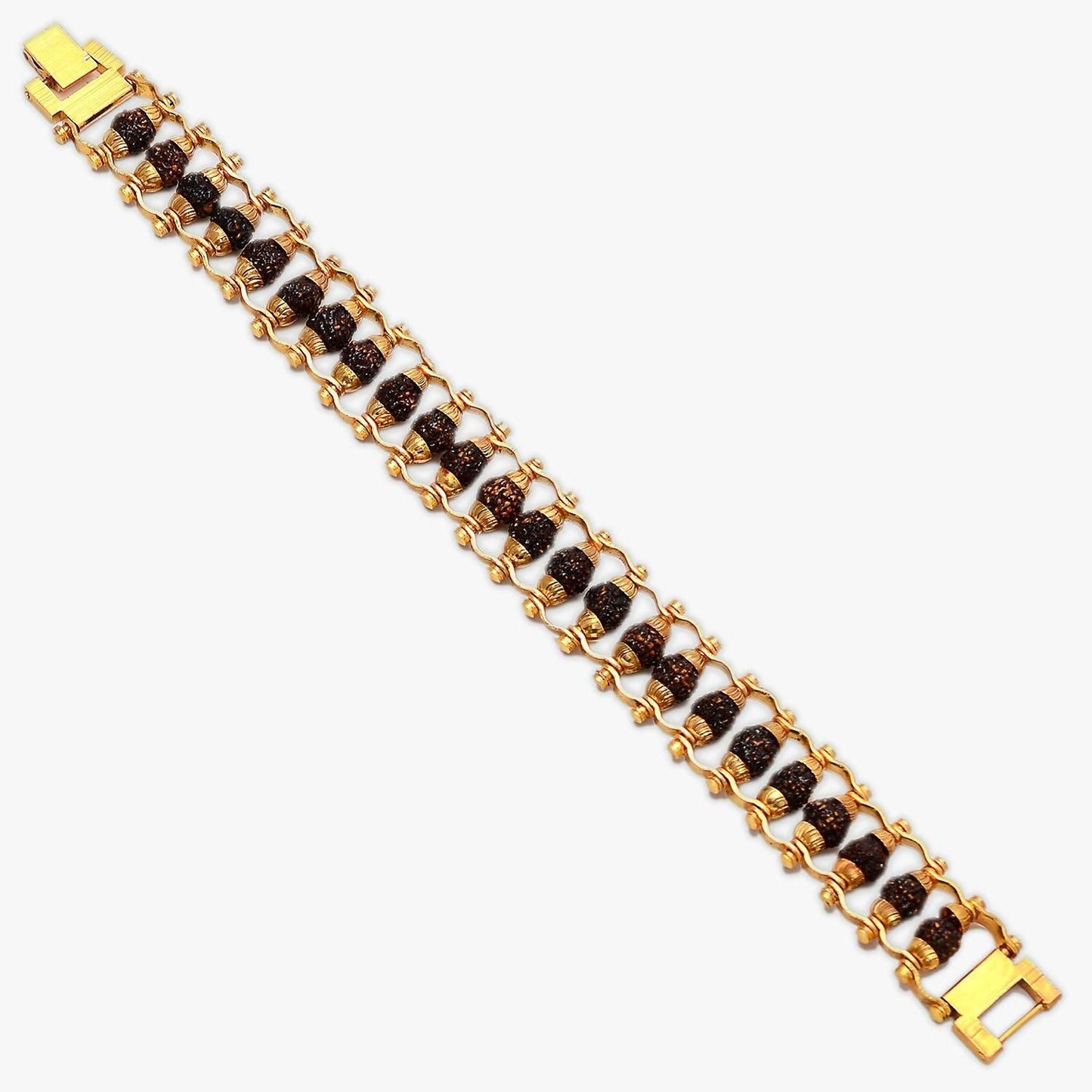 "Gold Plated Paanch Mukhi Rudraksha Bracelet"