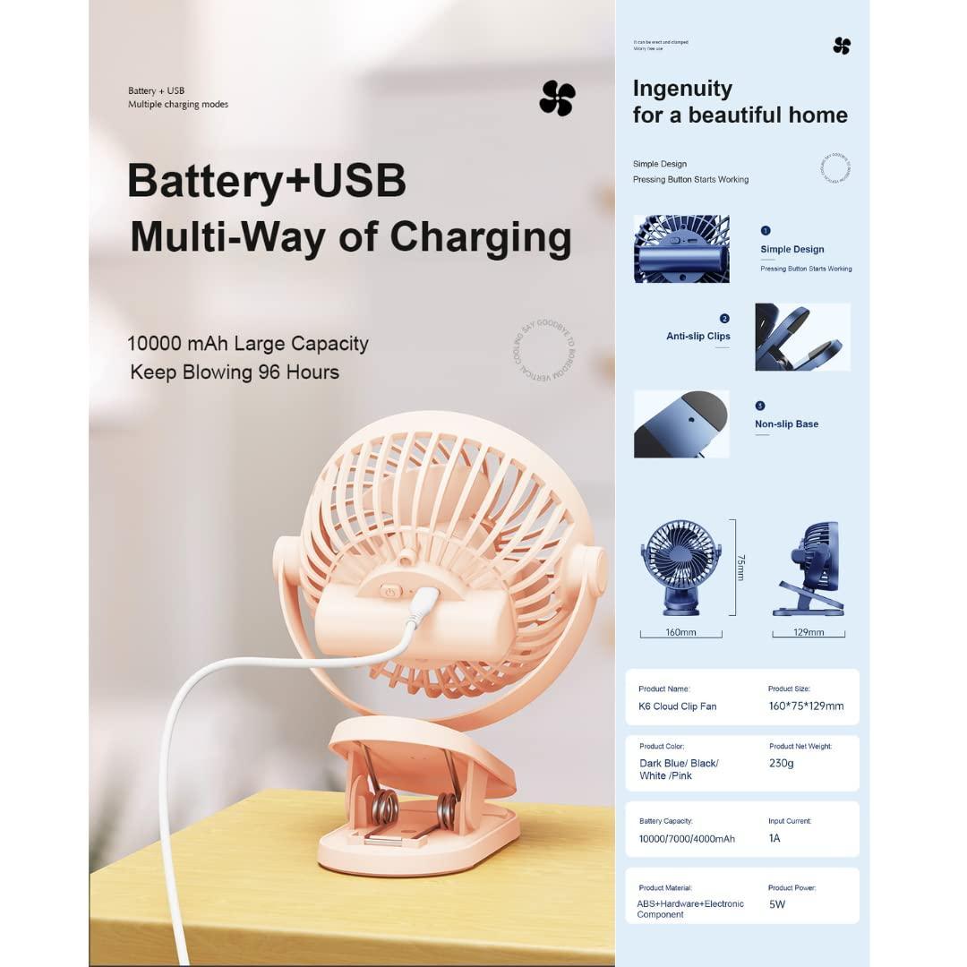 Portable Super Airflow | Silent USB Rechargeable Desktop Fan